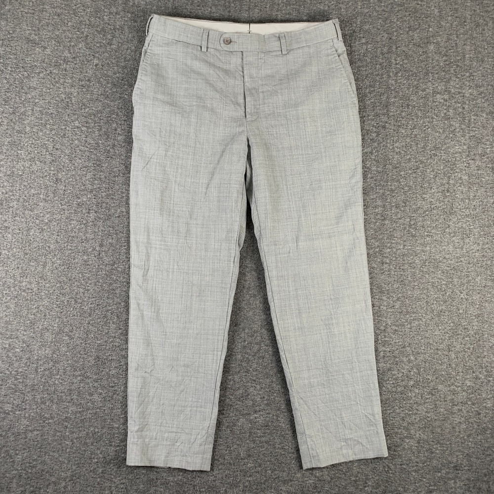 Suitsupply Pants Men 32 Soho Turn Up Wool Gray Old Money Luxury Vitale Barberis